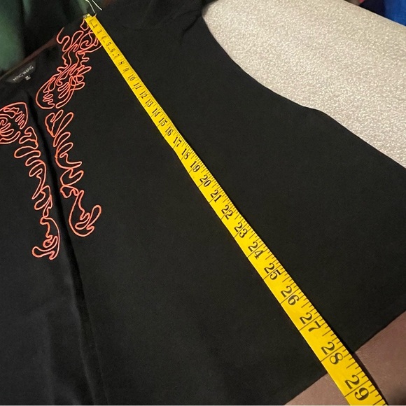 Ming Wang Womens 1x Black Coral Blazer Cardigan Sweater 3/4 Sleeve Open Front - Picture 11 of 12